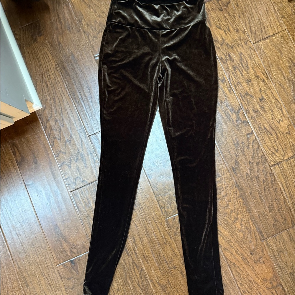 NYMPHE Black Velvet Leggings High Waist